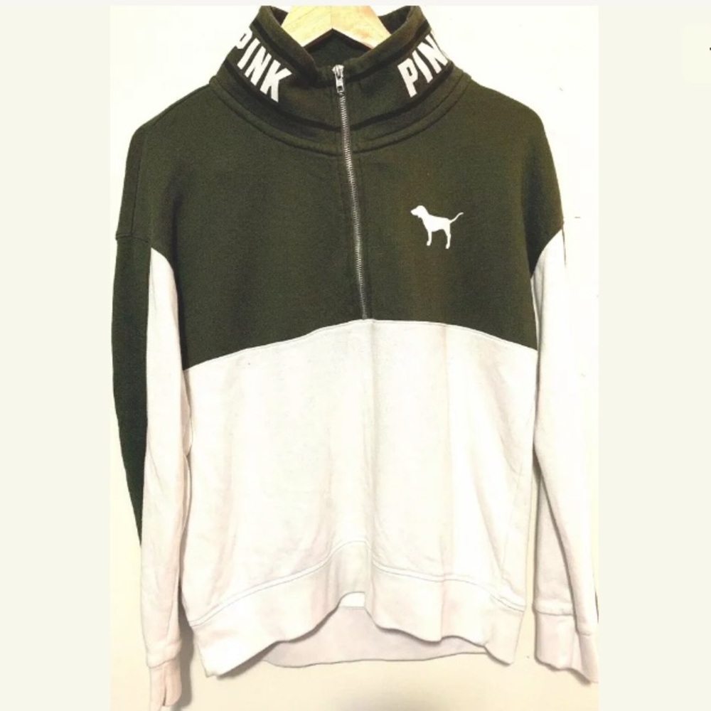 VICTORIAS SECRET PINK 1/4 ZIP JACKET SWEATSHIRT